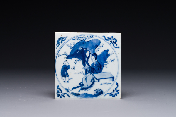 A Chinese Blue And White Long Eliza Tile Kangxi Rob Michiels Auctions