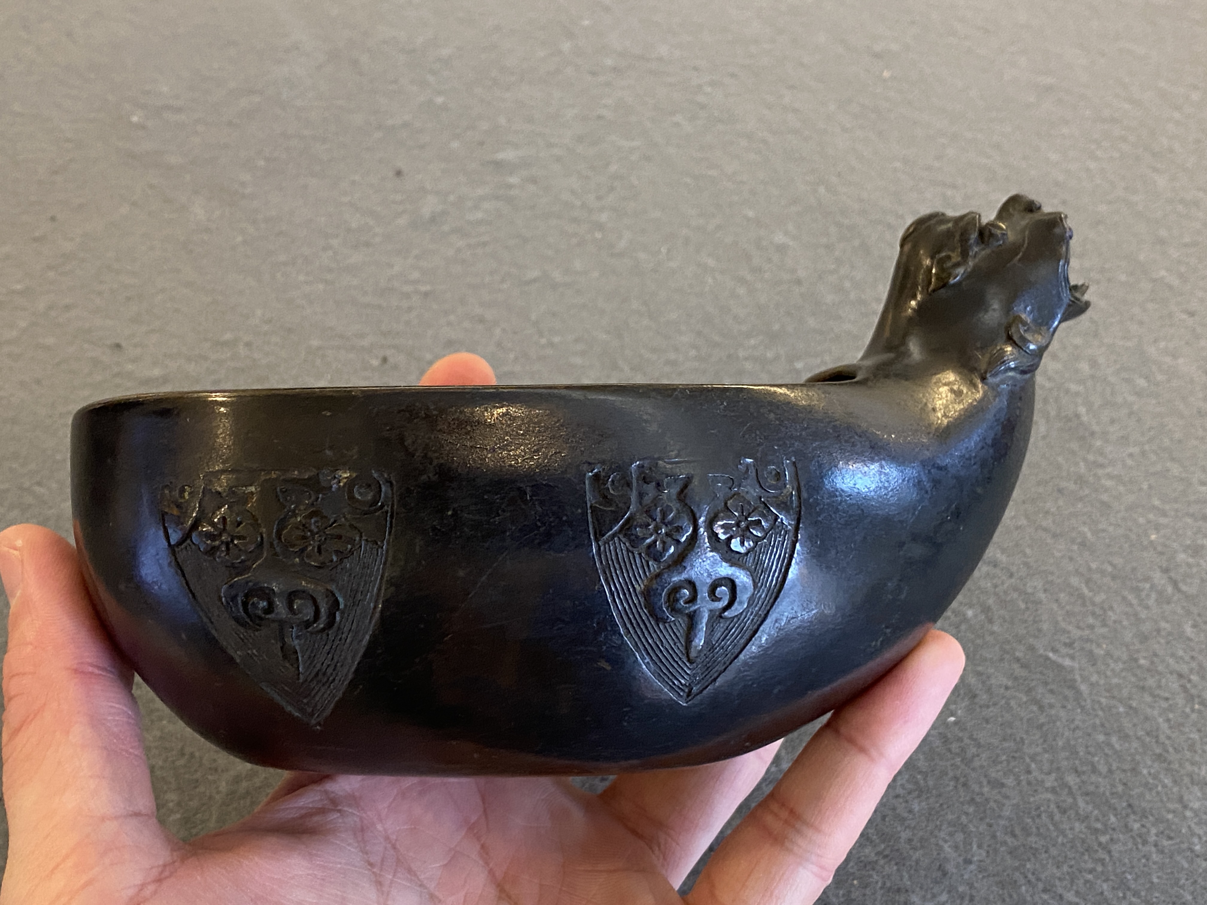 A Chinese Inscribed Archaistic Bronze Yi Pouring Vessel Ming Dynasty