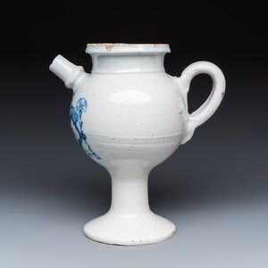 A very rare blue and white Brussels faience wet drug or syrup jar inscribed 'S. IVIVBINIS' — 照片 3