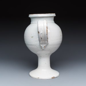 A very rare blue and white Brussels faience wet drug or syrup jar inscribed 'S. IVIVBINIS' — 照片 4