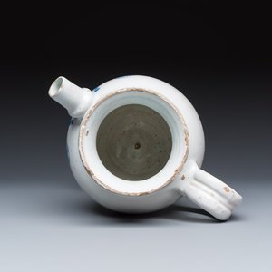 A very rare blue and white Brussels faience wet drug or syrup jar inscribed 'S. IVIVBINIS' — 照片 6