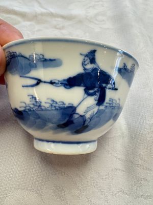 11 Chinese blue and white cups and 10 saucers, Kangxi and jade marks, 18/19th C. — photo 56
