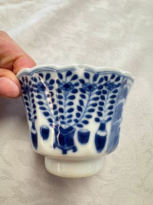 11 Chinese blue and white cups and 10 saucers, Kangxi and jade marks, 18/19th C. — photo 77