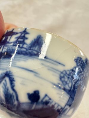 11 Chinese blue and white cups and 10 saucers, Kangxi and jade marks, 18/19th C. — photo 92