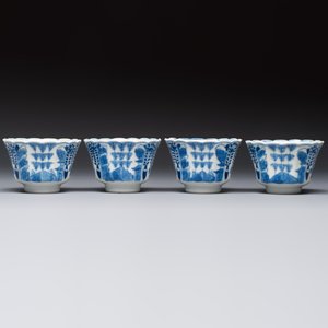 11 Chinese blue and white cups and 10 saucers, Kangxi and jade marks, 18/19th C. — photo 11