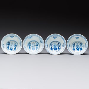 11 Chinese blue and white cups and 10 saucers, Kangxi and jade marks, 18/19th C. — photo 12