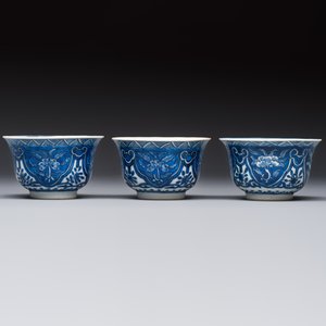 11 Chinese blue and white cups and 10 saucers, Kangxi and jade marks, 18/19th C. — photo 14