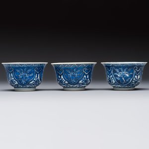 11 Chinese blue and white cups and 10 saucers, Kangxi and jade marks, 18/19th C. — photo 15