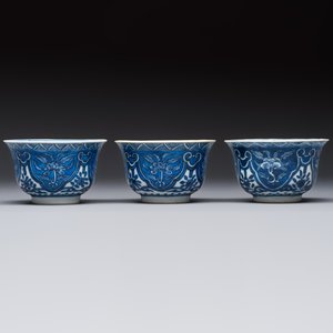 11 Chinese blue and white cups and 10 saucers, Kangxi and jade marks, 18/19th C. — photo 16