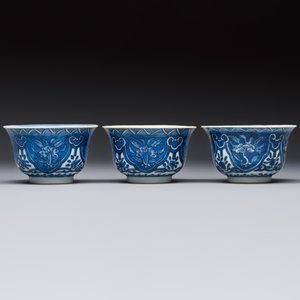 11 Chinese blue and white cups and 10 saucers, Kangxi and jade marks, 18/19th C. — photo 17