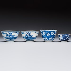 11 Chinese blue and white cups and 10 saucers, Kangxi and jade marks, 18/19th C. — photo 21