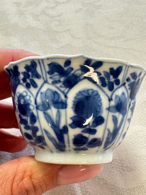 11 Chinese blue and white cups and 9 saucers, Kangxi and jade marks, Kangxi and later — photo 16