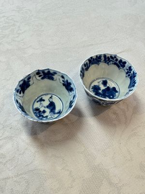 11 Chinese blue and white cups and 9 saucers, Kangxi and jade marks, Kangxi and later — photo 2