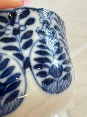 11 Chinese blue and white cups and 9 saucers, Kangxi and jade marks, Kangxi and later — photo 28