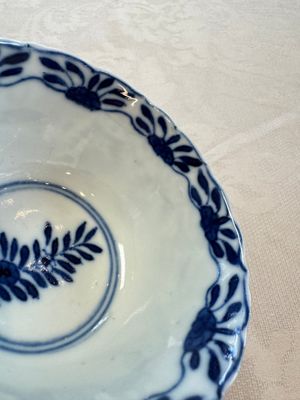 11 Chinese blue and white cups and 9 saucers, Kangxi and jade marks, Kangxi and later — photo 30