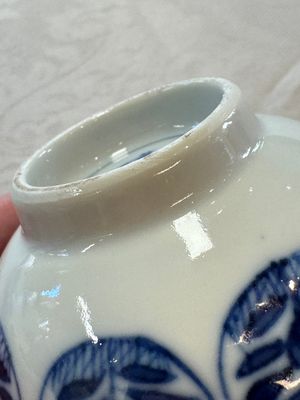 11 Chinese blue and white cups and 9 saucers, Kangxi and jade marks, Kangxi and later — photo 34