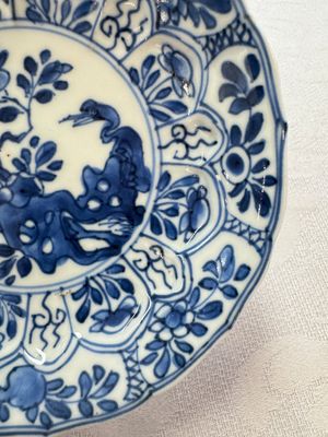 11 Chinese blue and white cups and 9 saucers, Kangxi and jade marks, Kangxi and later — photo 40