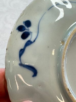 11 Chinese blue and white cups and 9 saucers, Kangxi and jade marks, Kangxi and later — photo 52