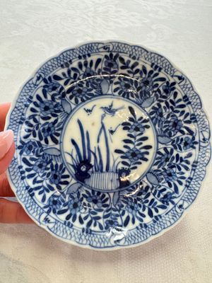 11 Chinese blue and white cups and 9 saucers, Kangxi and jade marks, Kangxi and later — photo 56