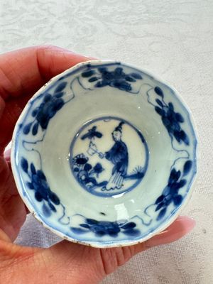 11 Chinese blue and white cups and 9 saucers, Kangxi and jade marks, Kangxi and later — photo 7