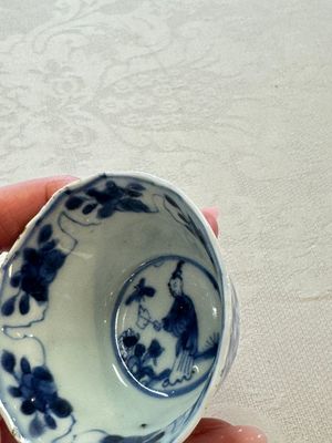 11 Chinese blue and white cups and 9 saucers, Kangxi and jade marks, Kangxi and later — photo 9