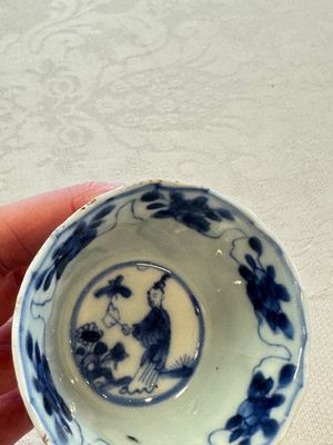 11 Chinese blue and white cups and 9 saucers, Kangxi and jade marks, Kangxi and later — photo 10
