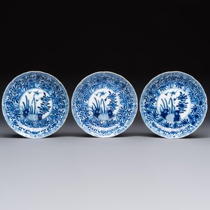 11 Chinese blue and white cups and 9 saucers, Kangxi and jade marks, Kangxi and later — photo 4