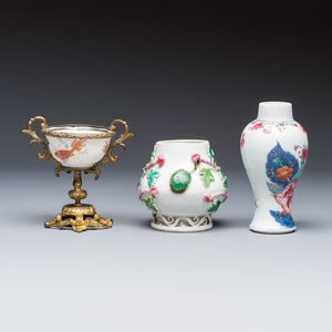 11 Chinese famille rose wares, one with gilt-bronze mounts — 照片 18