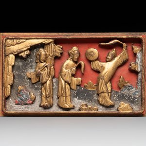 11 Chinese gilt-lacquered carved wooden panels with narrative design, 19th C. — 照片 12