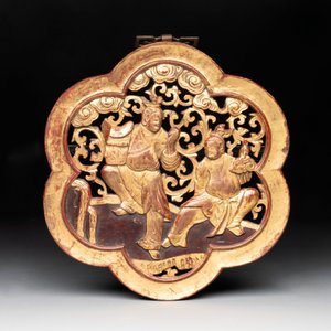 11 Chinese gilt-lacquered carved wooden panels with narrative design, 19th C. — 照片 2