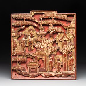 11 Chinese gilt-lacquered carved wooden panels with narrative design, 19th C. — 照片 10
