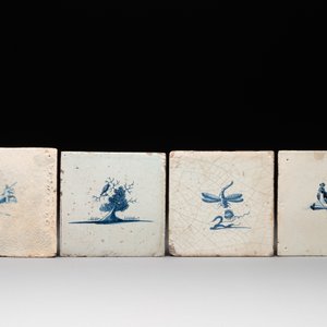 12 blue and white Dutch Delft tiles without corner motifs, 17th C. — photo 2