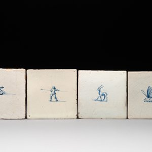 12 blue and white Dutch Delft tiles without corner motifs, 17th C. — photo 4