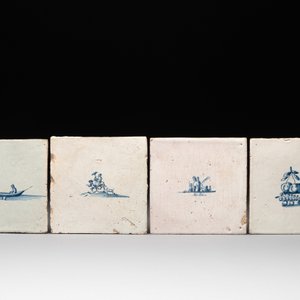 12 blue and white Dutch Delft tiles without corner motifs, 17th C. — photo 6