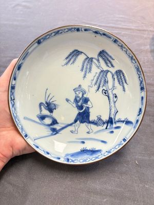12 Chinese blue and white plates with figural and floral design, 18th C. — 照片 23
