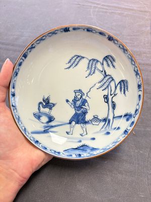 12 Chinese blue and white plates with figural and floral design, 18th C. — 照片 26