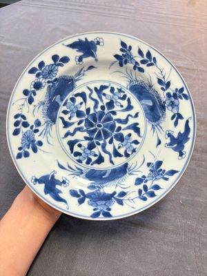 12 Chinese blue and white plates with figural and floral design, 18th C. — 照片 9