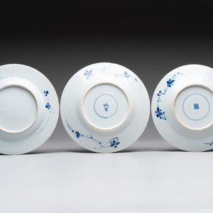 12 Chinese blue and white plates with figural and floral design, 18th C. — 照片 7