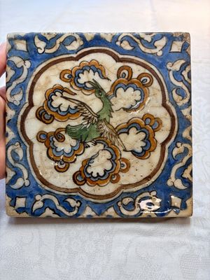 12 polychrome Kubachi pottery tiles with floral design, Dagestan, 19th C. — photo 16