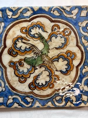 12 polychrome Kubachi pottery tiles with floral design, Dagestan, 19th C. — photo 17