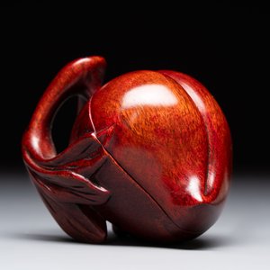 12 various Chinese carved huali and hongmu fruit-form covered boxes, 20th C. — photo 12