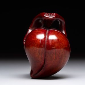 12 various Chinese carved huali and hongmu fruit-form covered boxes, 20th C. — photo 14