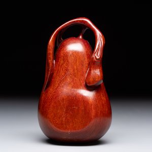 12 various Chinese carved huali and hongmu fruit-form covered boxes, 20th C. — photo 45