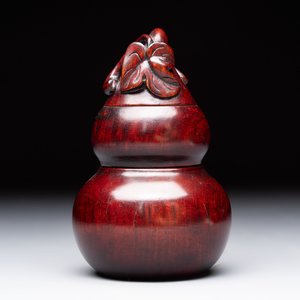 12 various Chinese carved huali and hongmu fruit-form covered boxes, 20th C. — photo 20