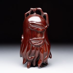 12 various Chinese carved huali and hongmu fruit-form covered boxes, 20th C. — photo 26