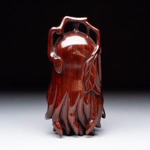 12 various Chinese carved huali and hongmu fruit-form covered boxes, 20th C. — photo 27