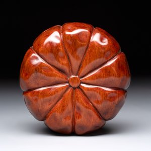 12 various Chinese carved huali and hongmu fruit-form covered boxes, 20th C. — photo 41