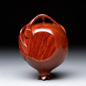 12 various Chinese carved huali and hongmu fruit-form covered boxes, 20th C. — photo 44
