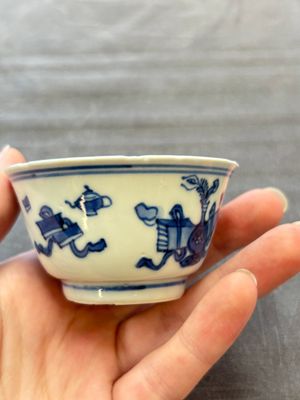 13 Chinese blue and white cups and 15 saucers, Kangxi — 照片 108