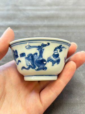 13 Chinese blue and white cups and 15 saucers, Kangxi — 照片 87